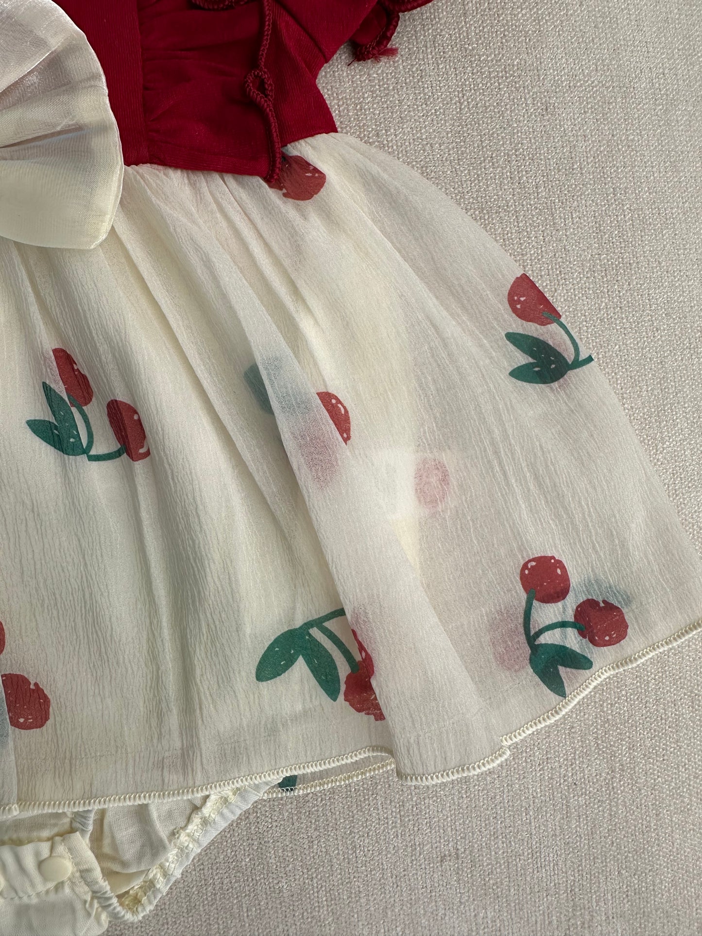Sweet cherry romper dress