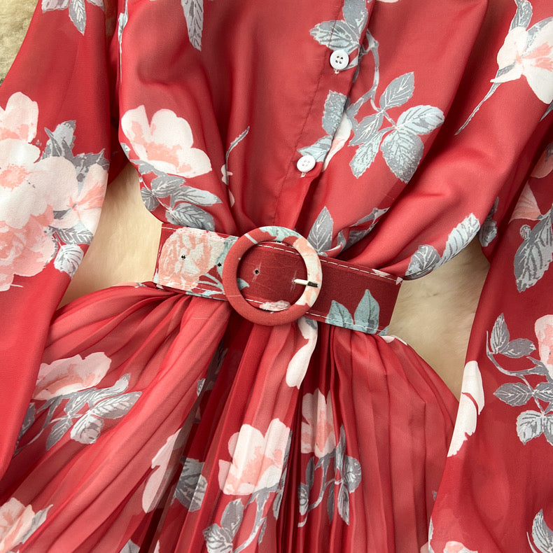 Floral chiffon georgette midi gown