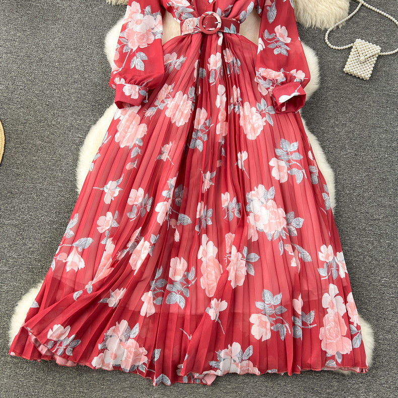 Floral chiffon georgette midi gown