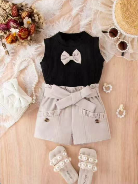 Pant , ribbon belt & top