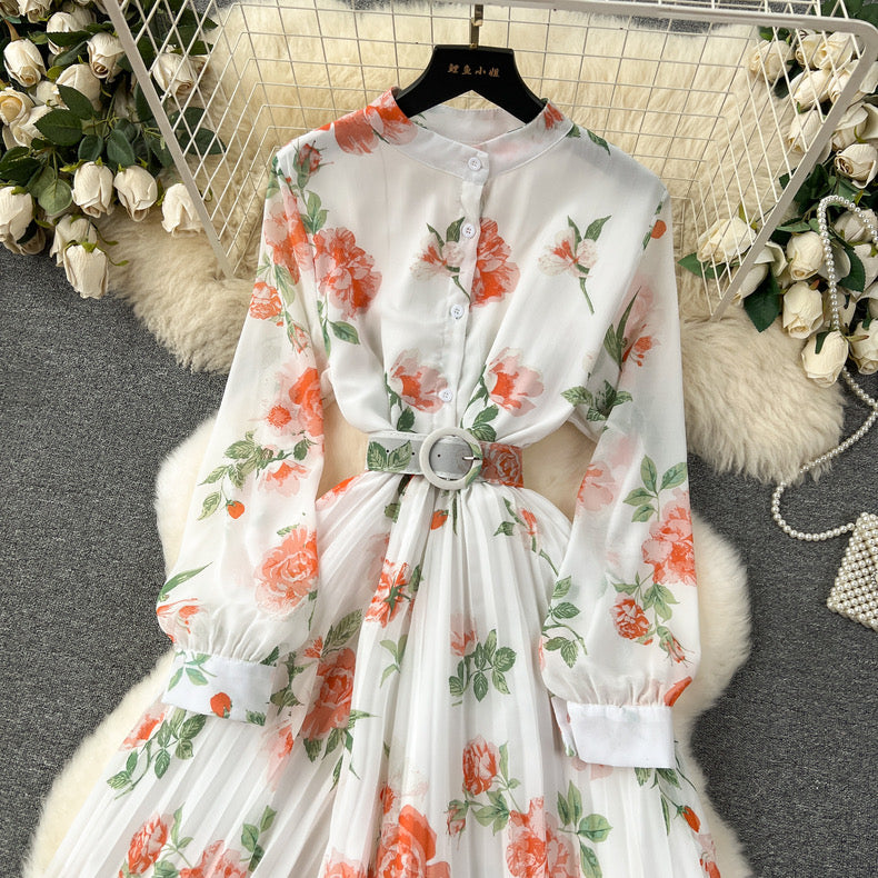 Floral chiffon georgette midi gown