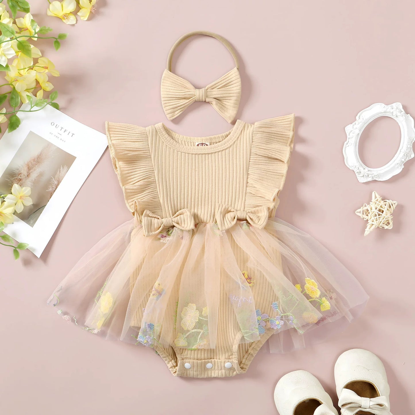 Romper style frock with headband