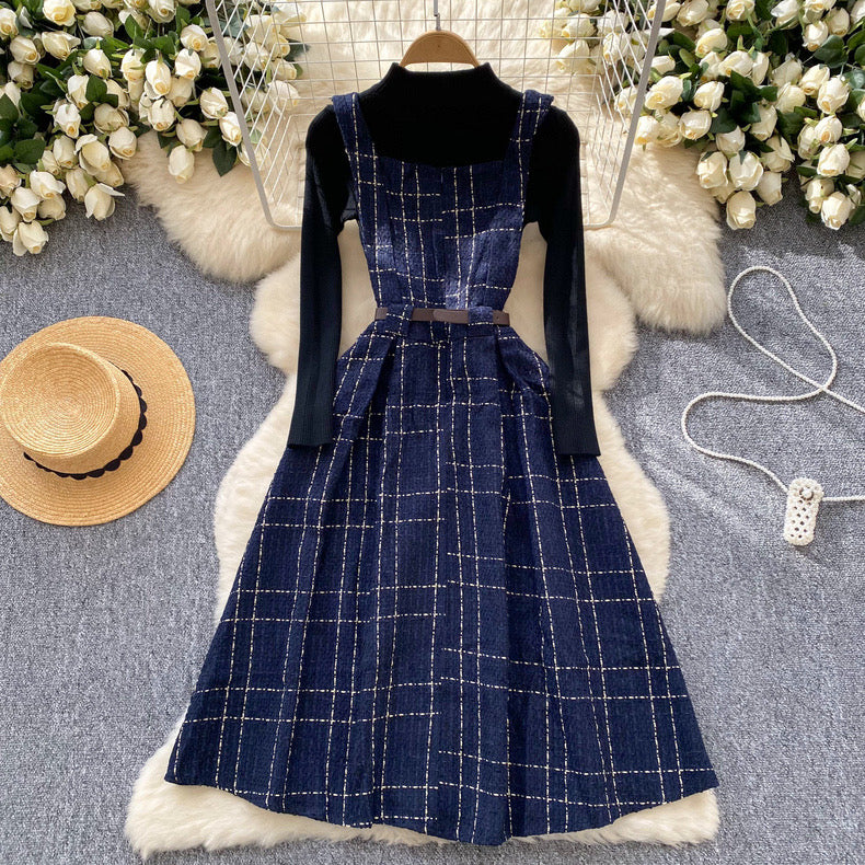 woolen jacket suspender dress