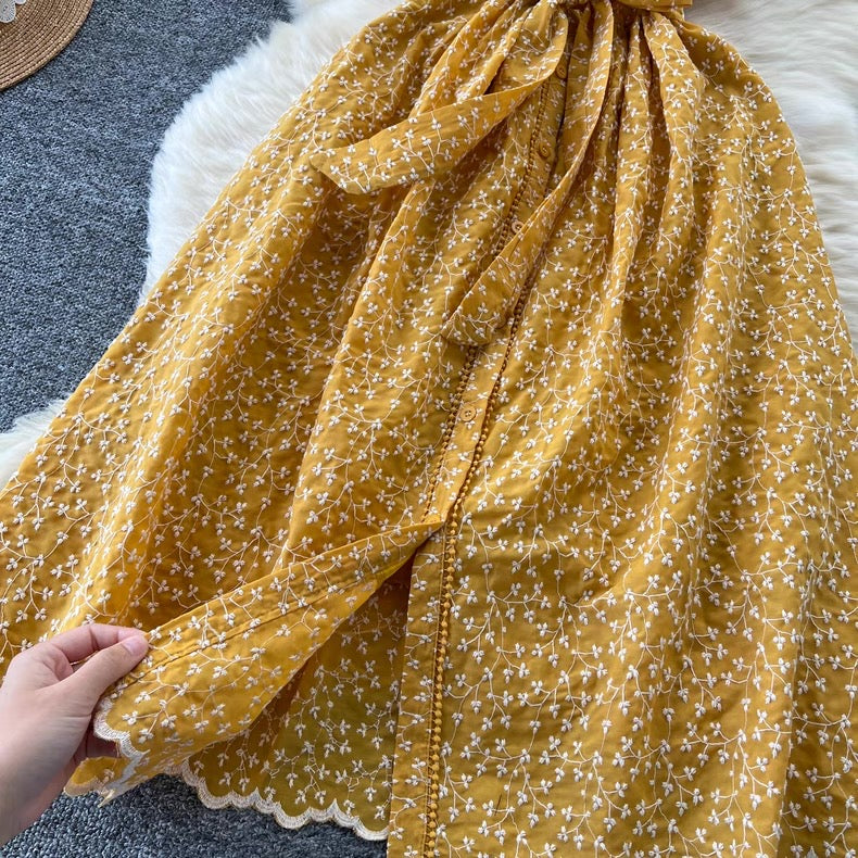 Chikankari cotton midi