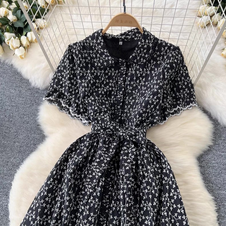 Chikankari cotton midi