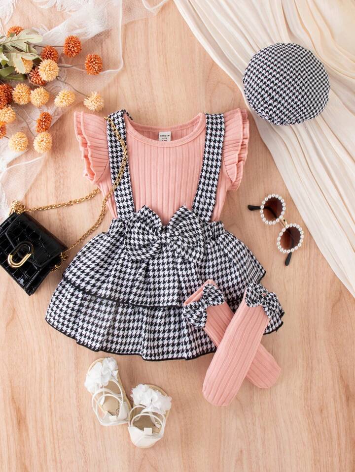 Skirt , top , hat , socks combo