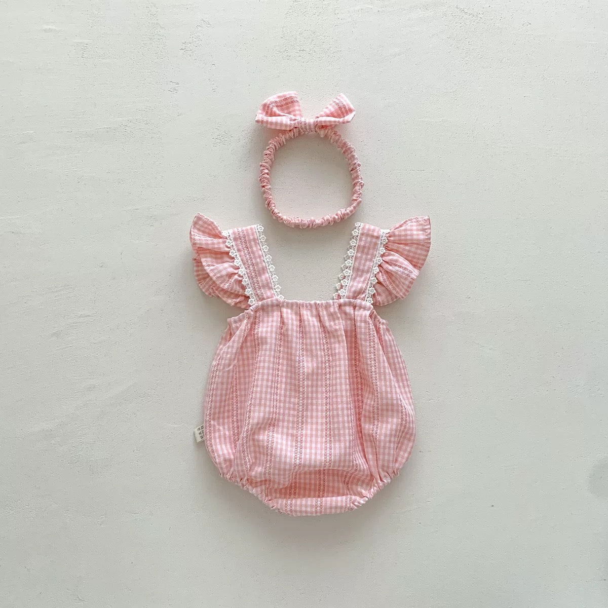 Embroidery romper & headband set