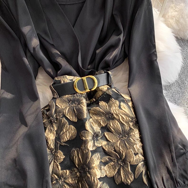 Jacquard midi dress