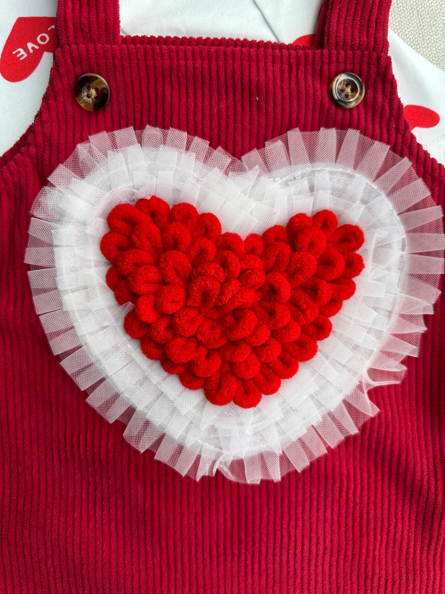 Cute love shape romper with headband