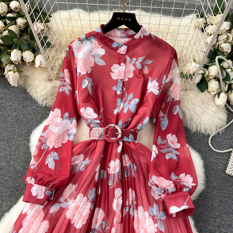 Floral chiffon georgette midi gown