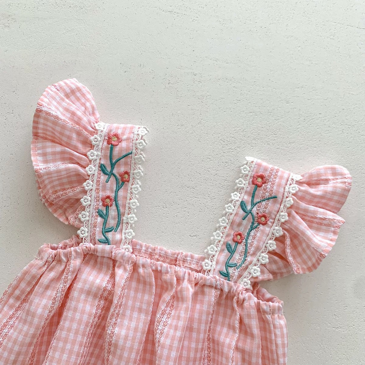 Embroidery romper & headband set