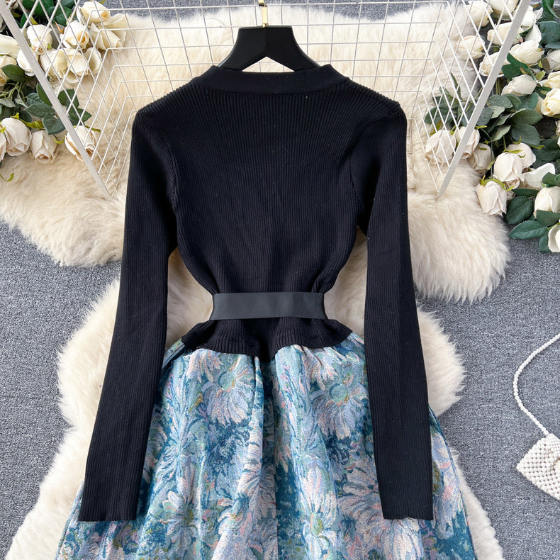 knitted & jacquard dress