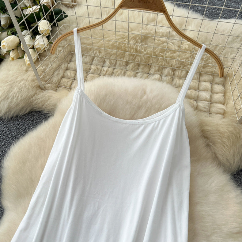 fashionable positioning print deep V-neck dress