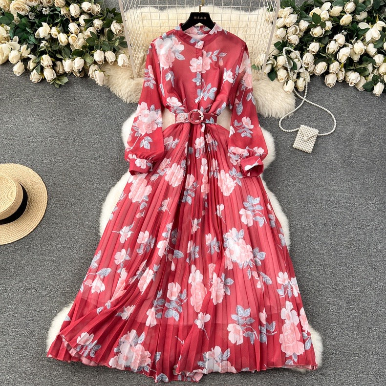 Floral chiffon georgette midi gown