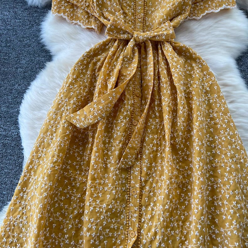 Chikankari cotton midi