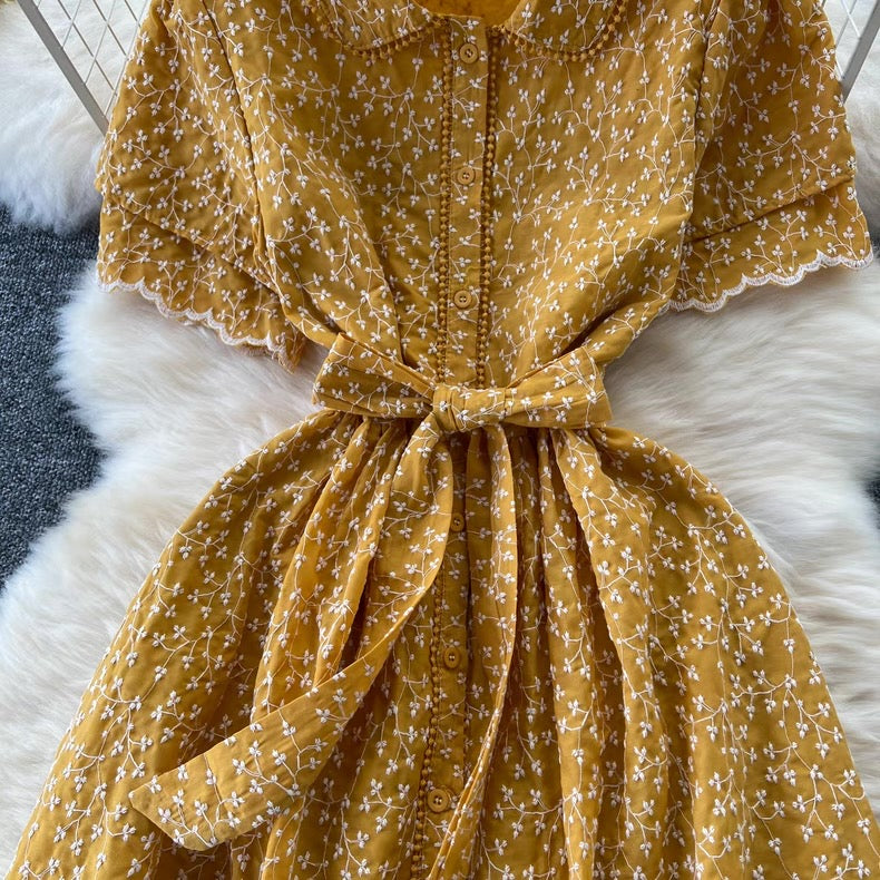 Chikankari cotton midi