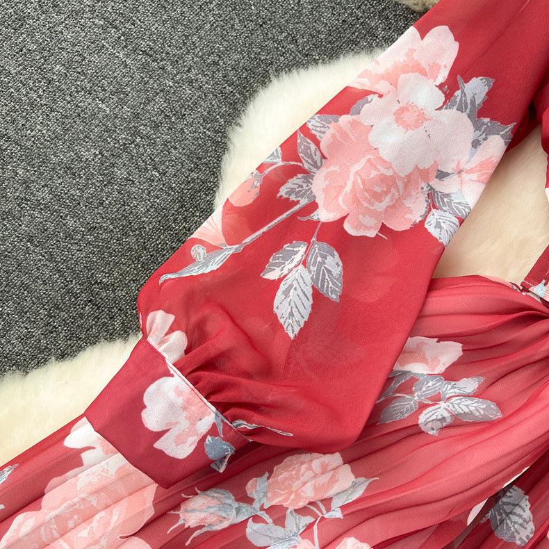 Floral chiffon georgette midi gown