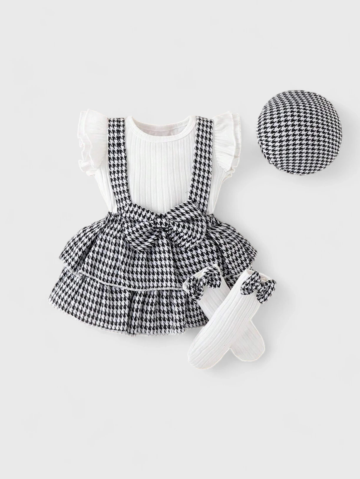 Skirt , top , hat , socks combo