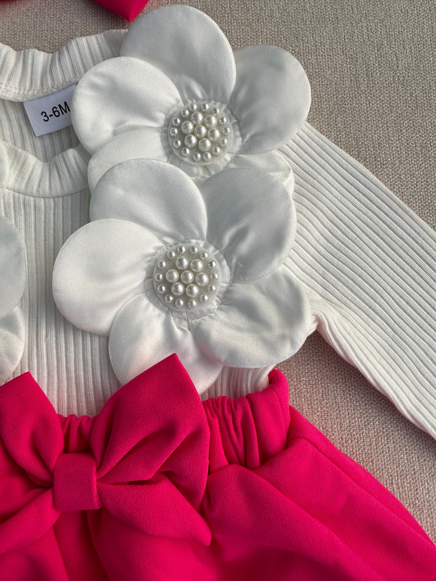 Cute 3D  Flower  romper with headband