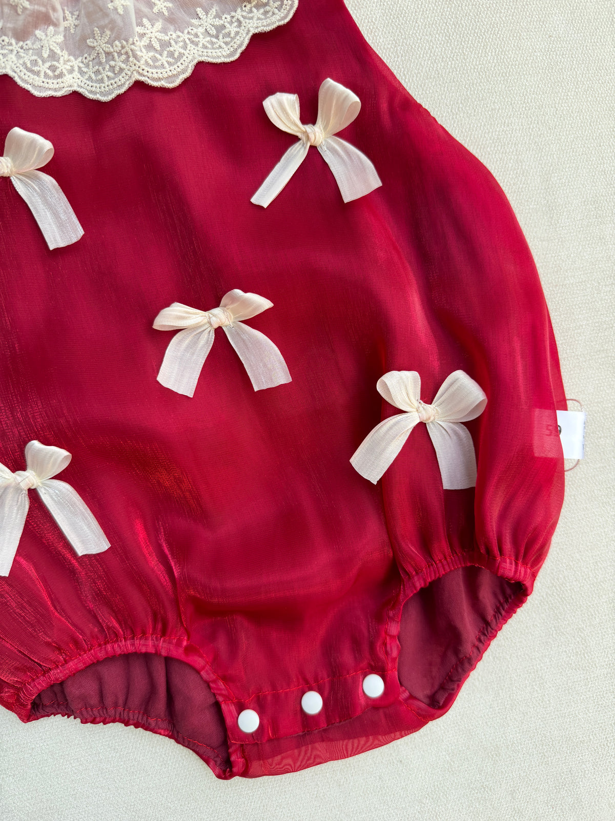 Maroon Bow Romper 🎀❤️