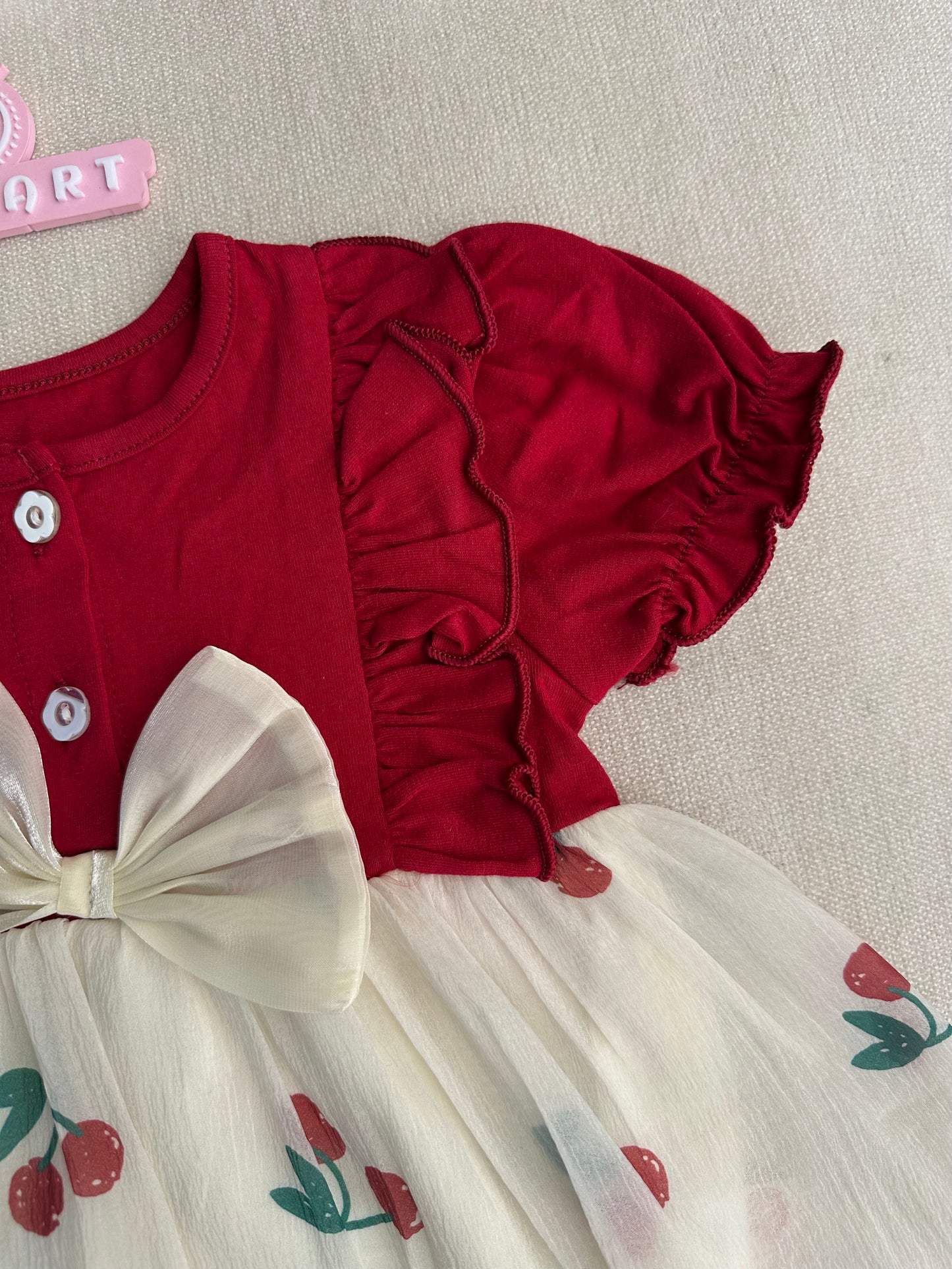 Sweet cherry romper dress