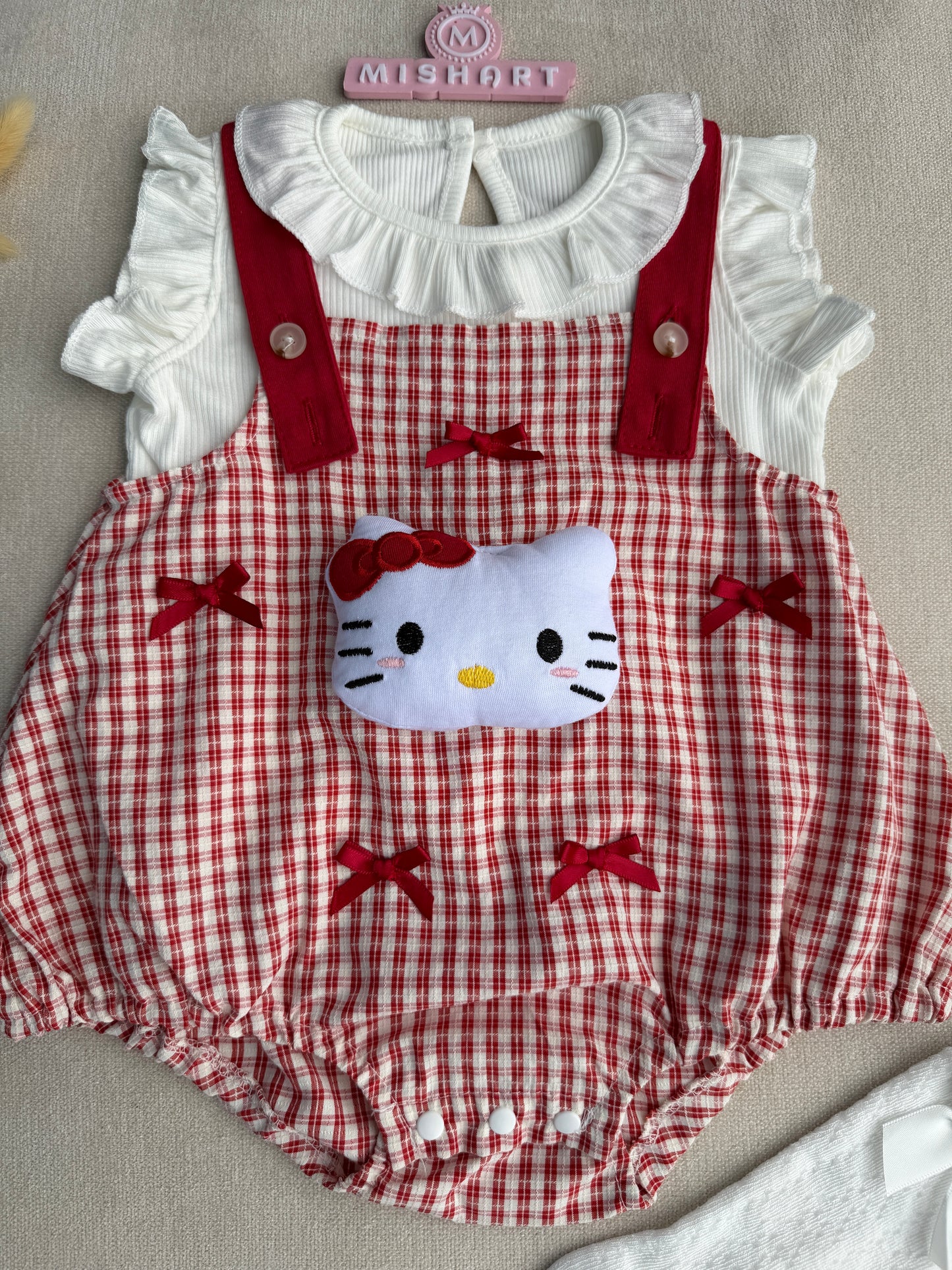 🎀 Hello Kitty Gingham Romper Set