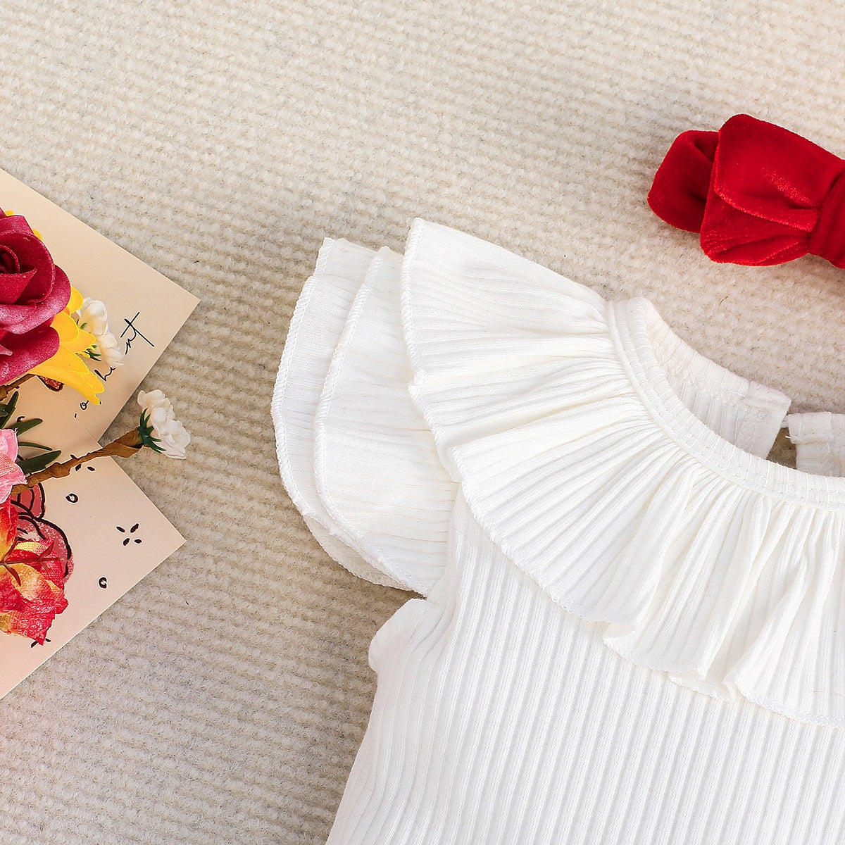 Baby dress & headband set . Velvet