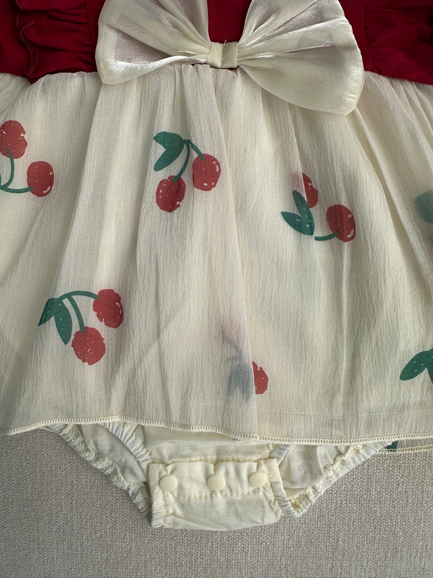 Sweet cherry romper dress