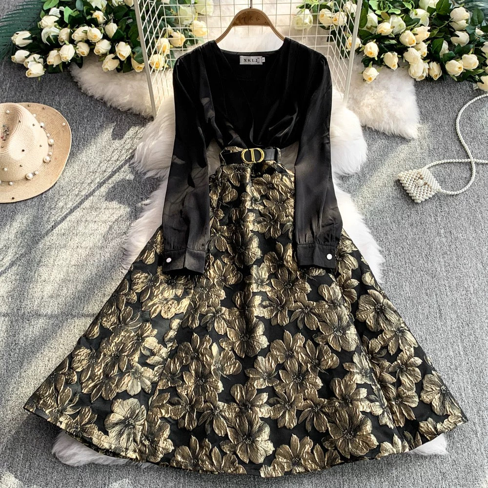 Jacquard midi dress