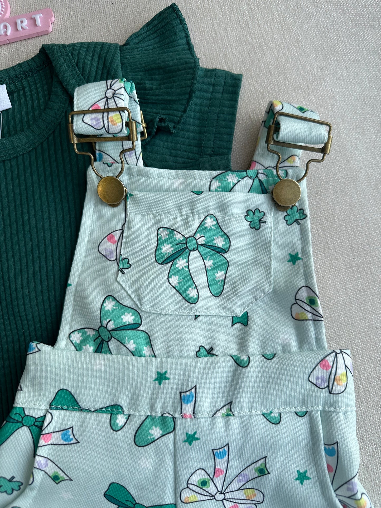 Emerald Bow Romper Set