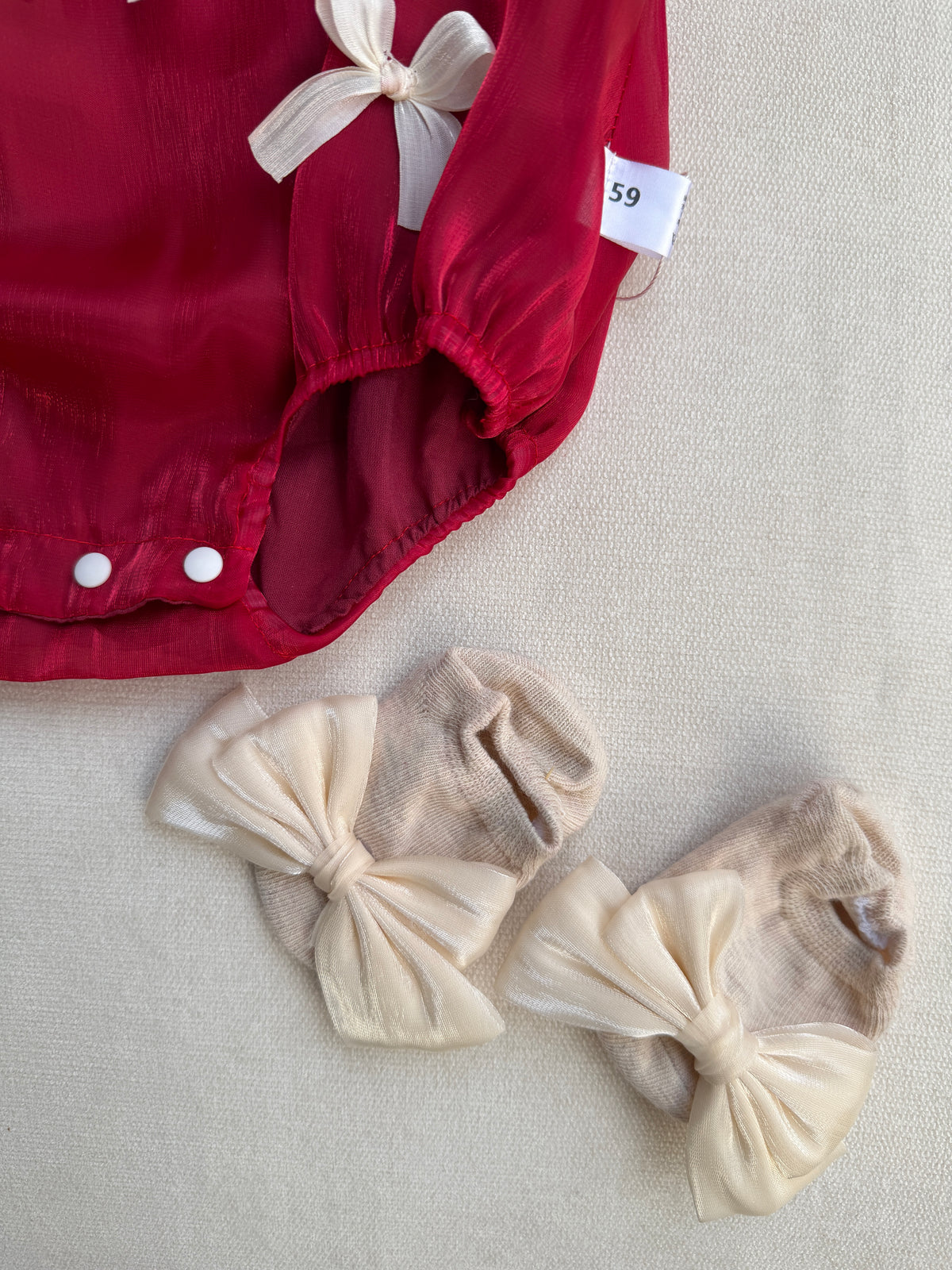 Maroon Bow Romper 🎀❤️