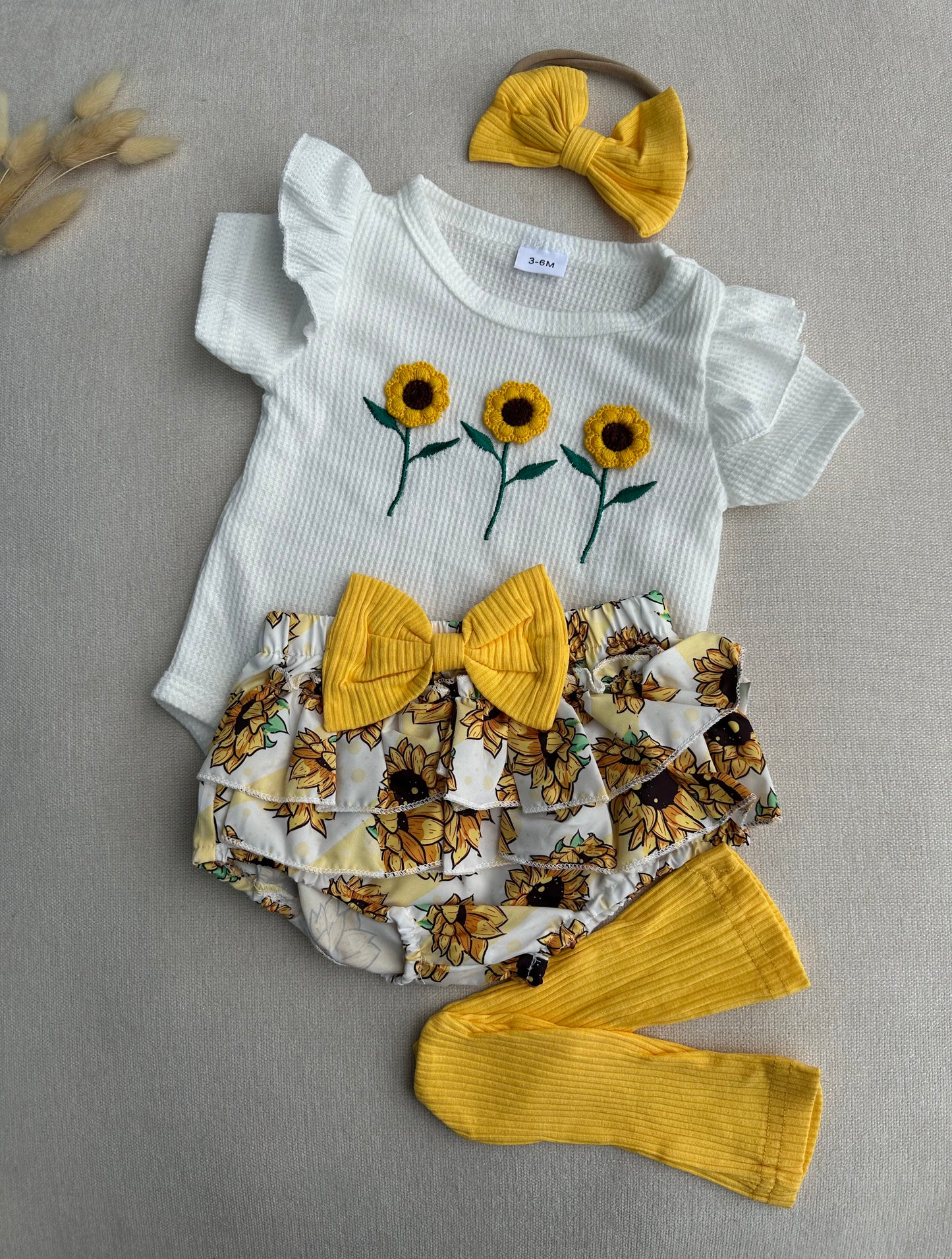 Flower top, skirt,headband,socks combo 4