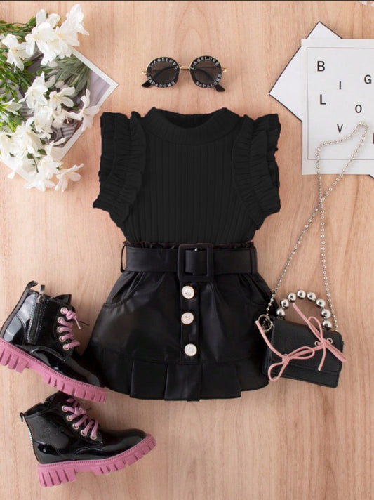Top & skirt with belt