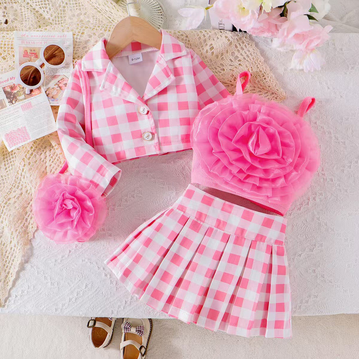Baby skirt & coat combo set with bag