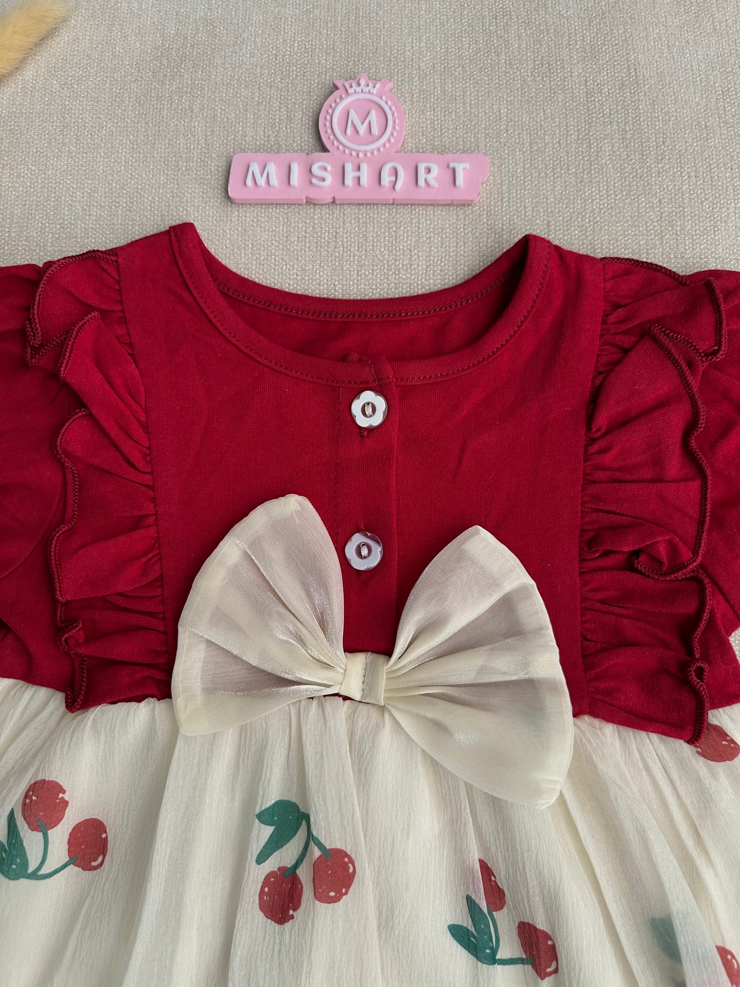 Sweet cherry romper dress
