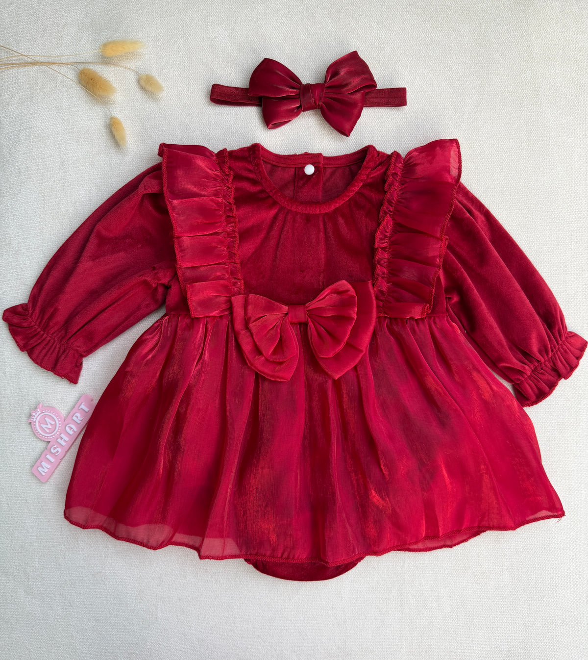 Ruby Velvet Romper Dress 🎀