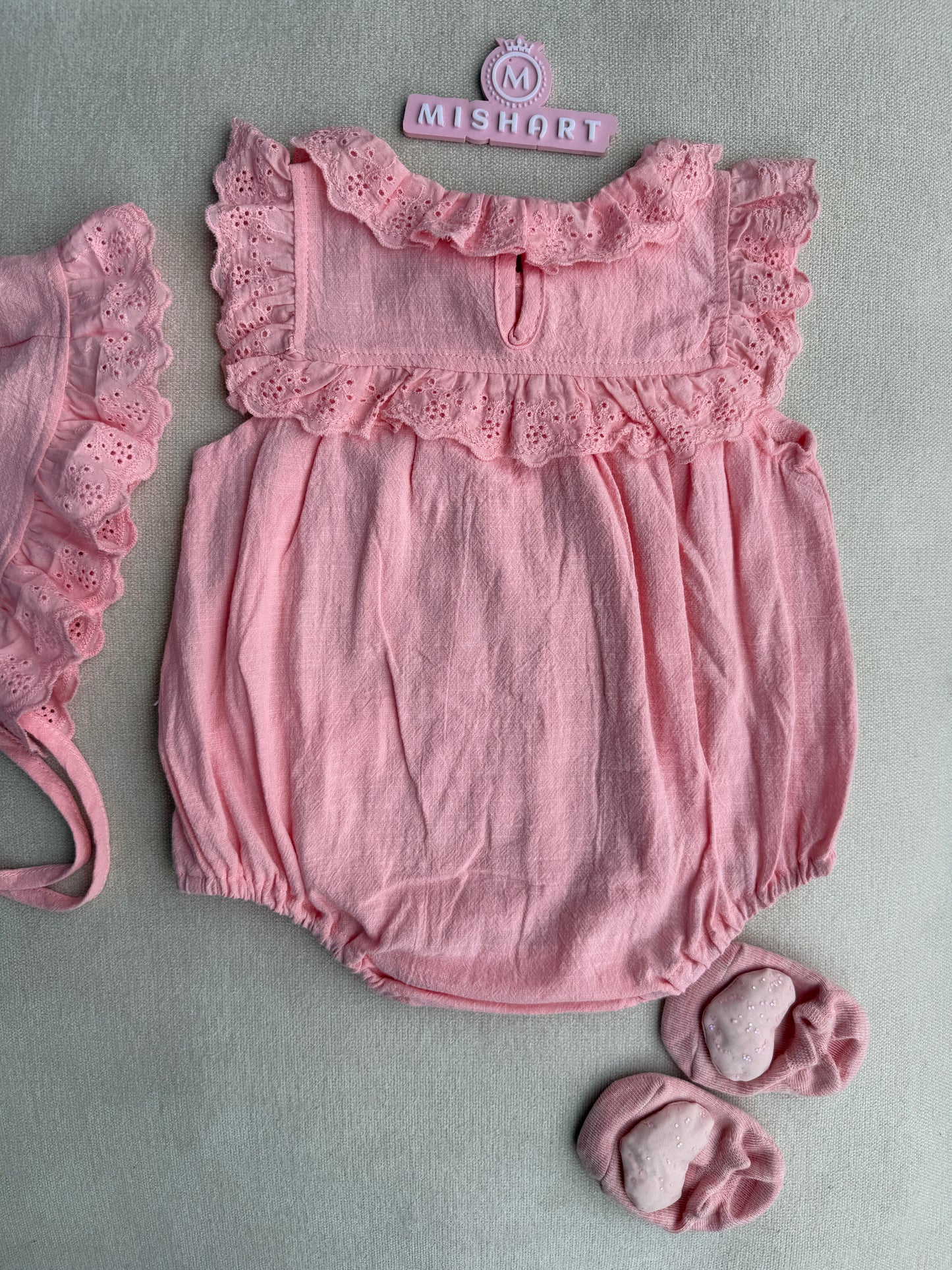 soft Pink Ruffle Baby Romper