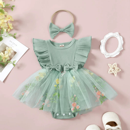 Romper style frock with headband