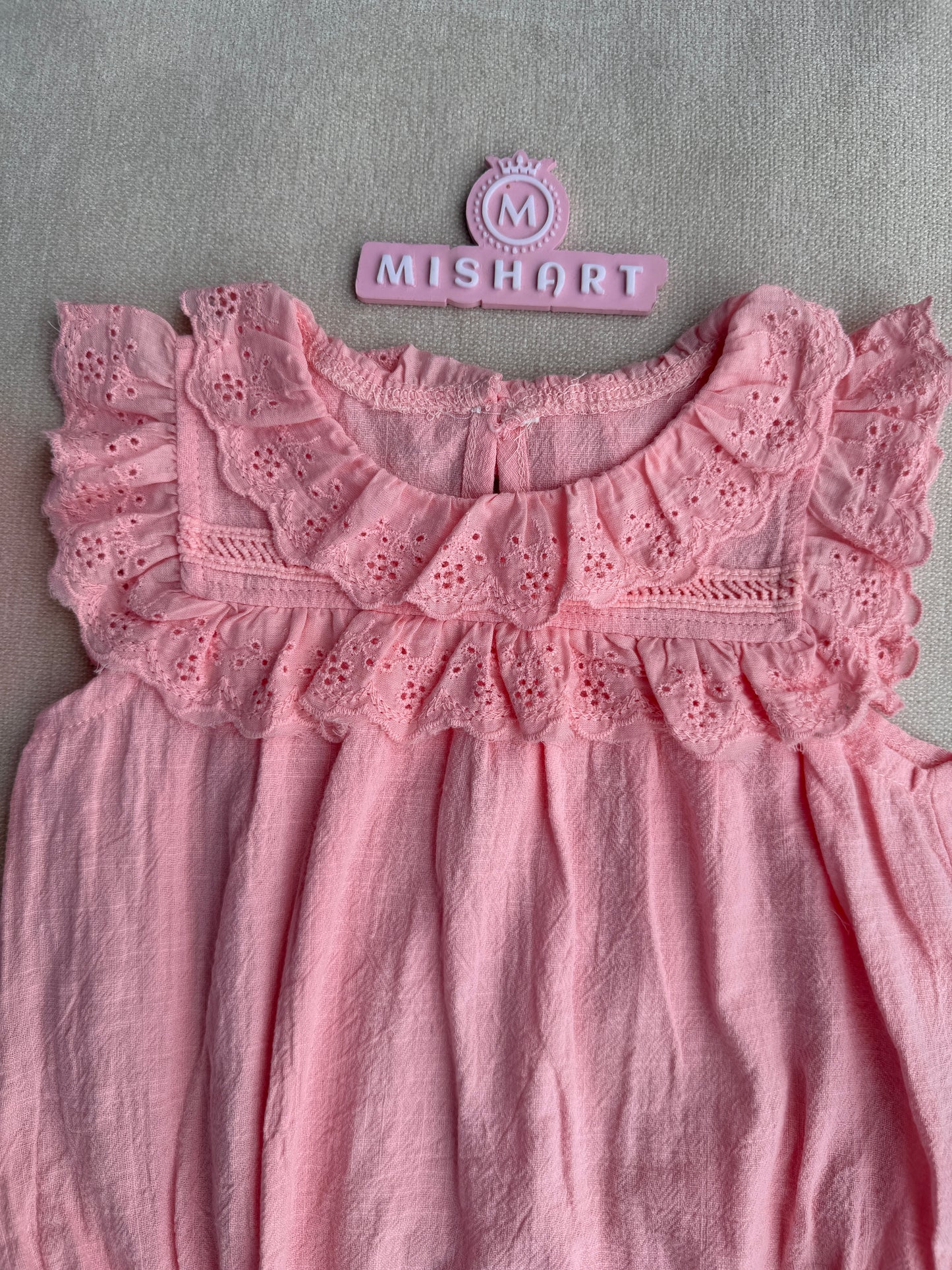 soft Pink Ruffle Baby Romper
