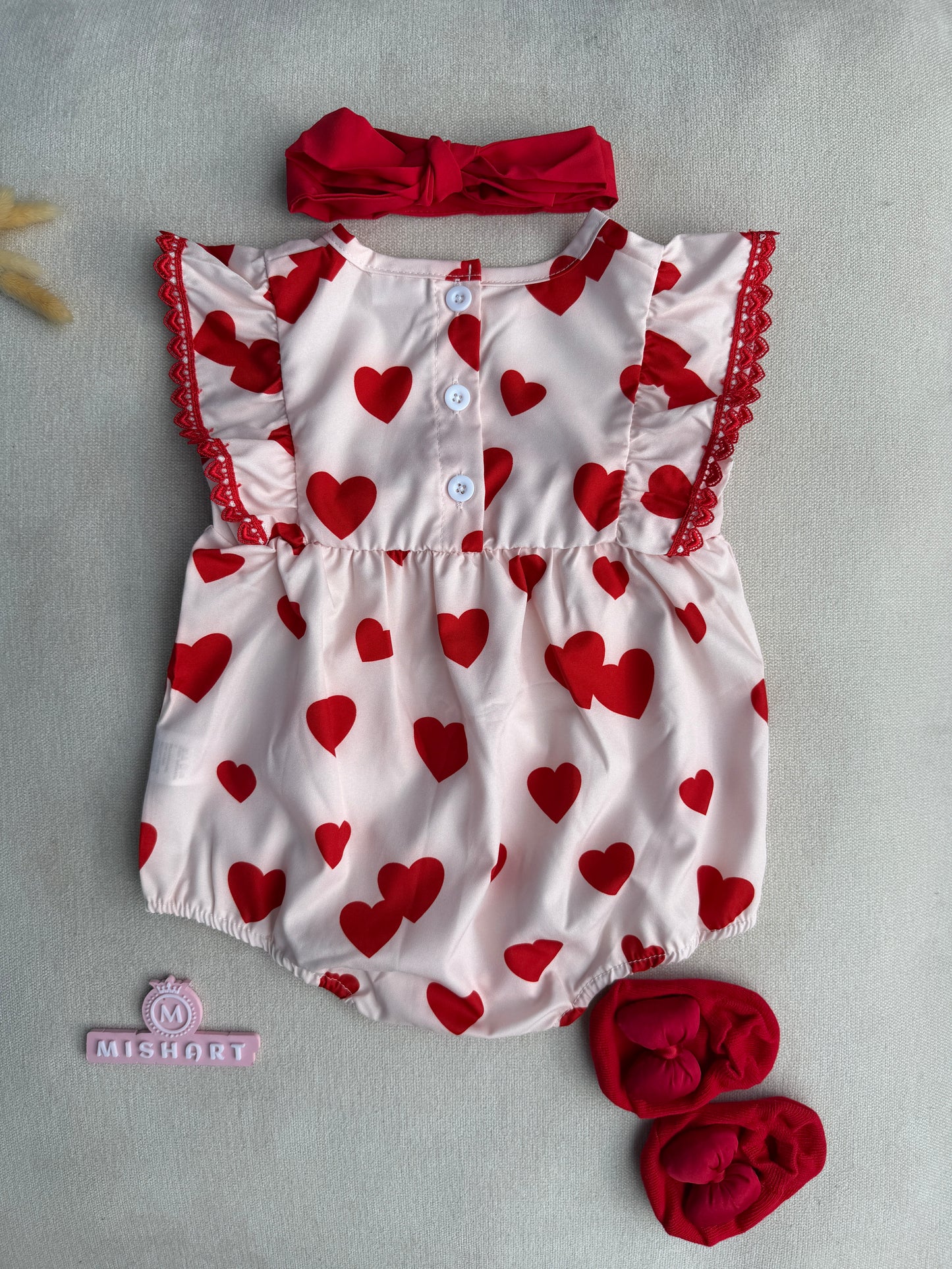 Sweetheart Bow Romper Set