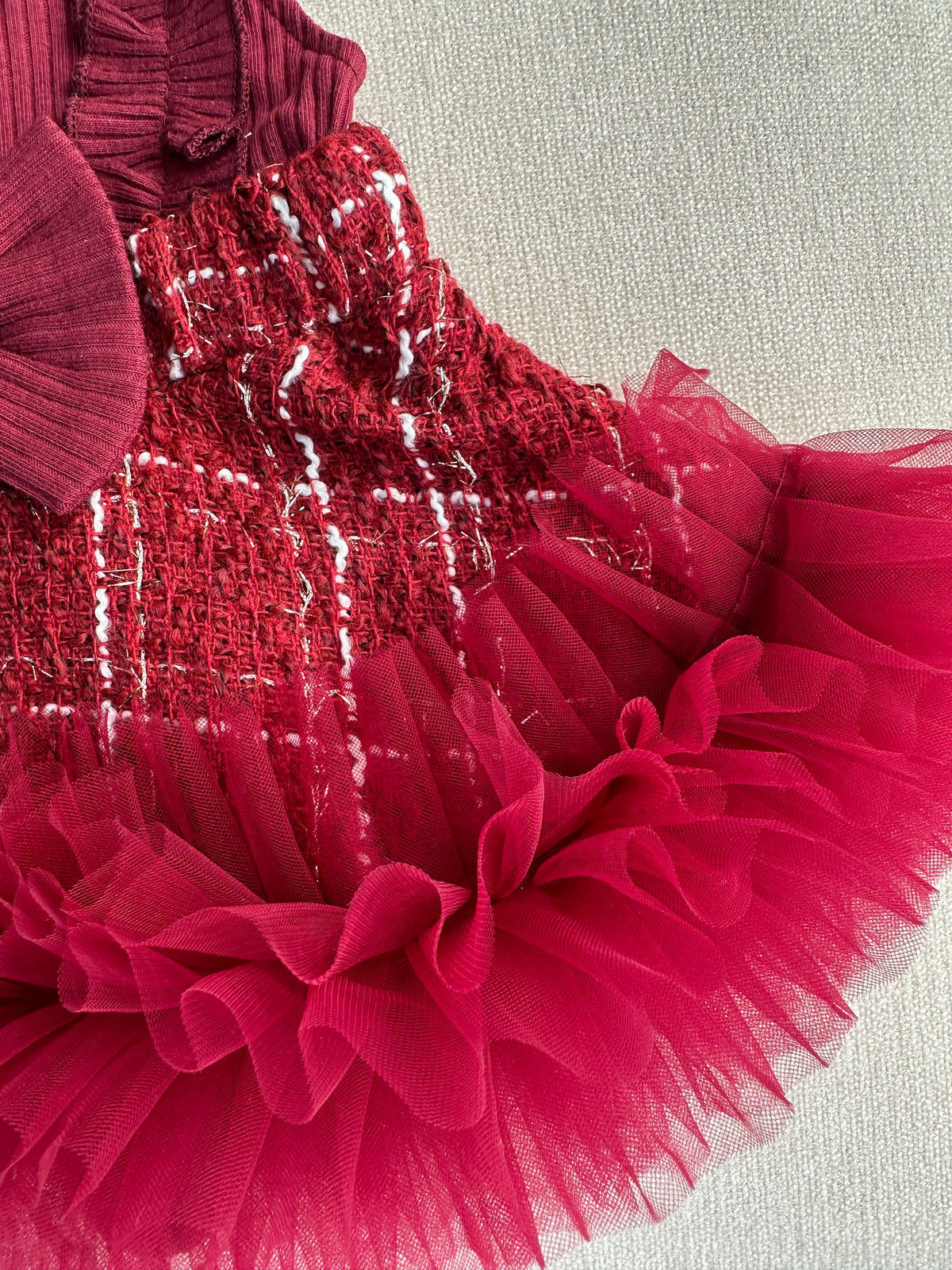 Berry Royale Ruffle Dress (short style)
