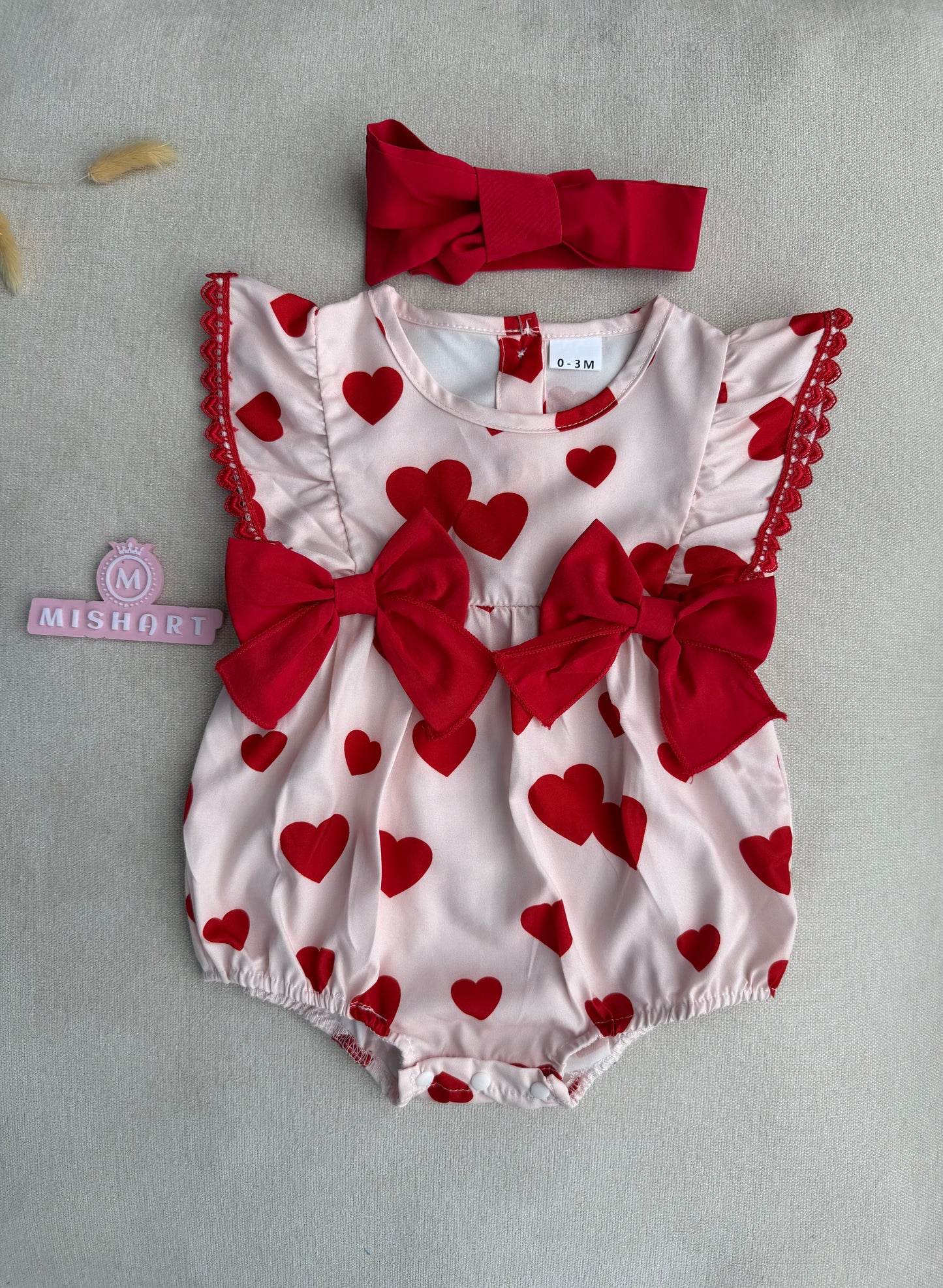 Sweetheart Bow Romper Set