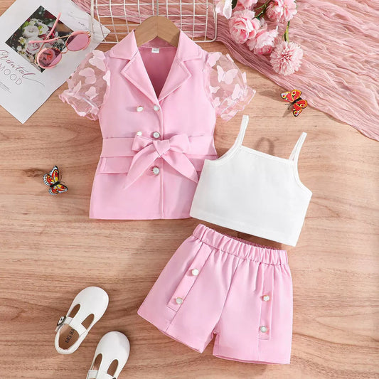 Baby coat pant & tanktop combo