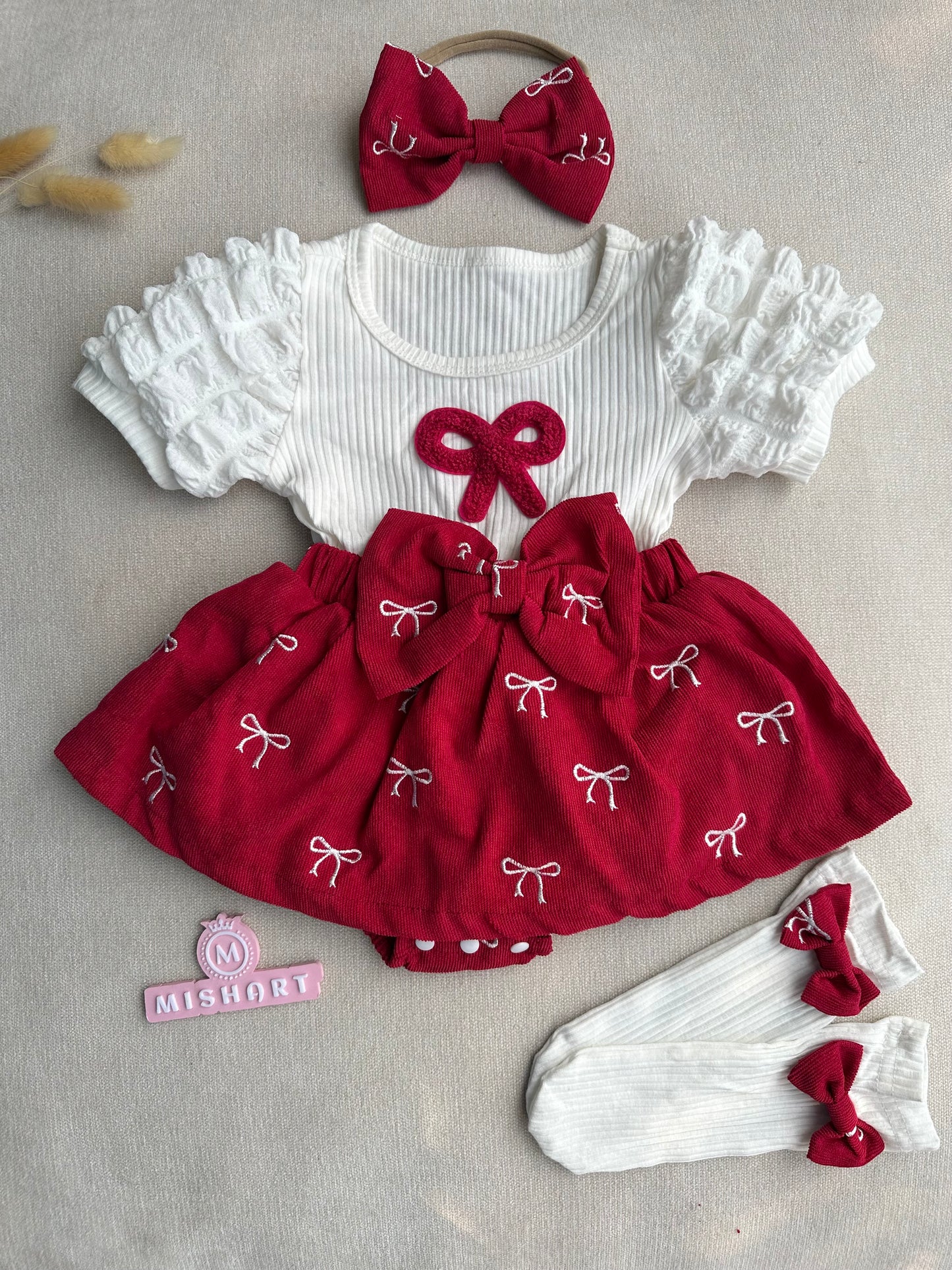 embroidered Bow Princess Set