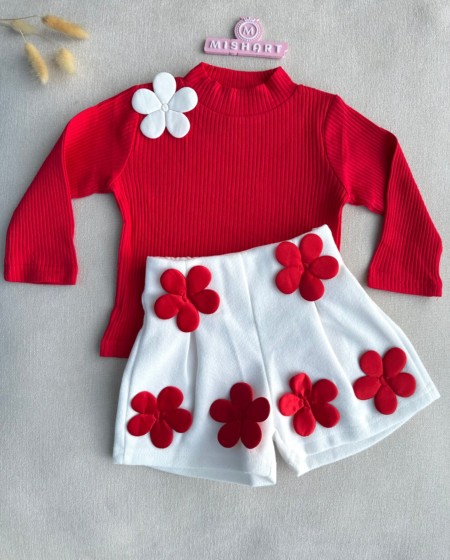 3D flower design top & pant