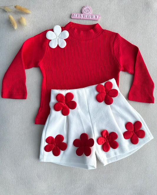 3D flower design top & pant