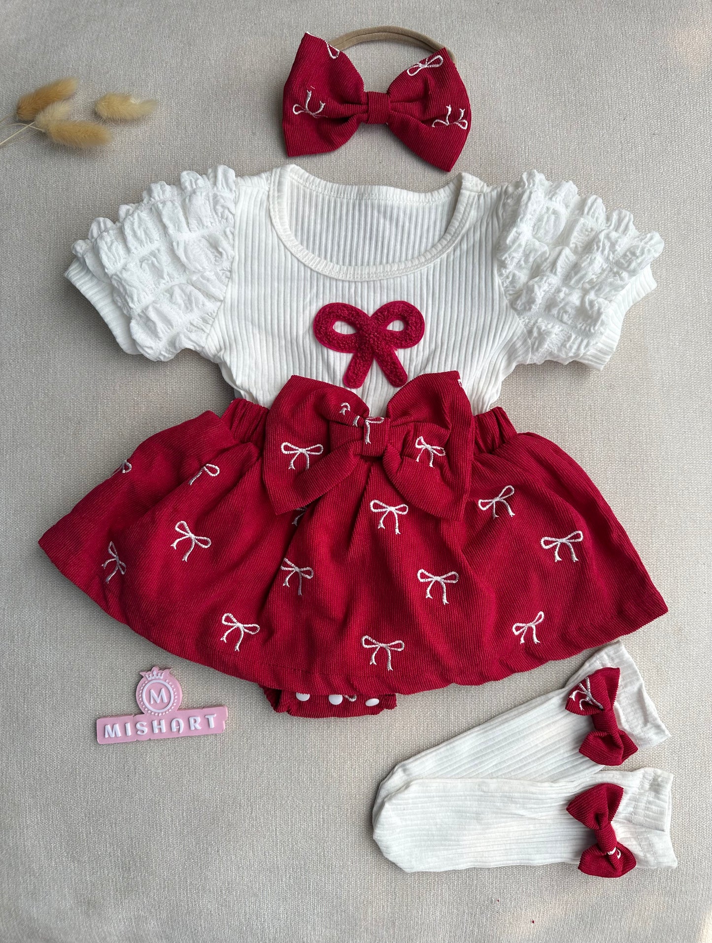 embroidered Bow Princess Set