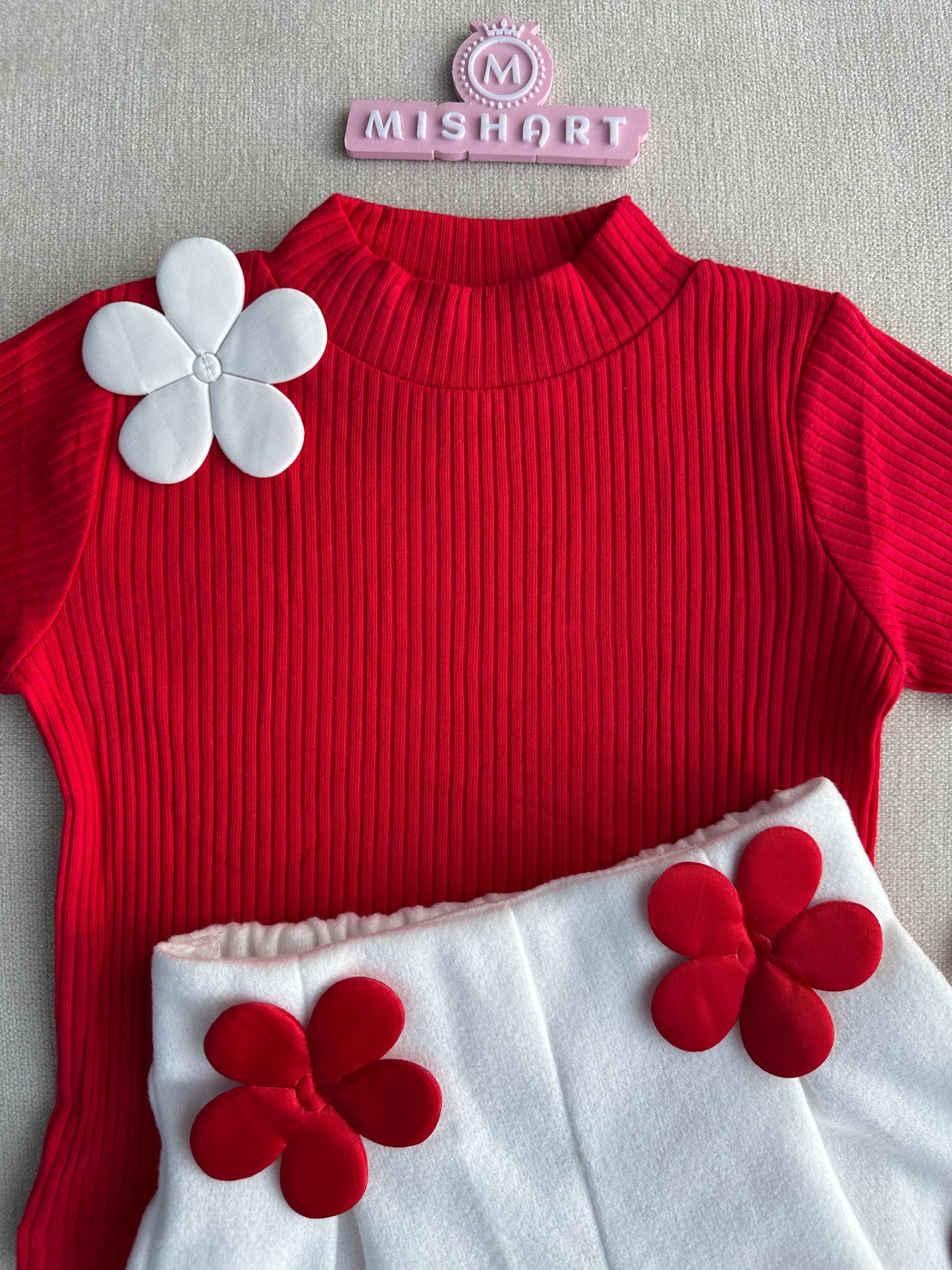 3D flower design top & pant