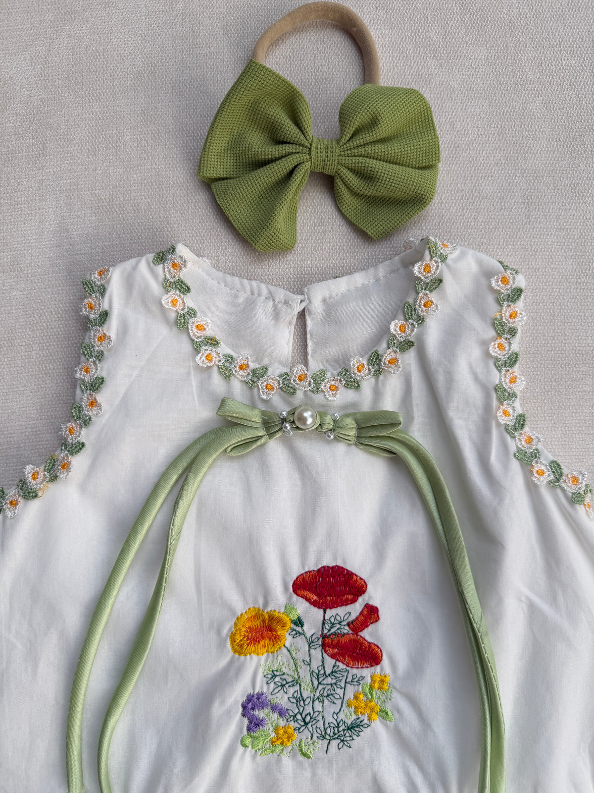 Sage Garden Romper Dress 💚🤍
