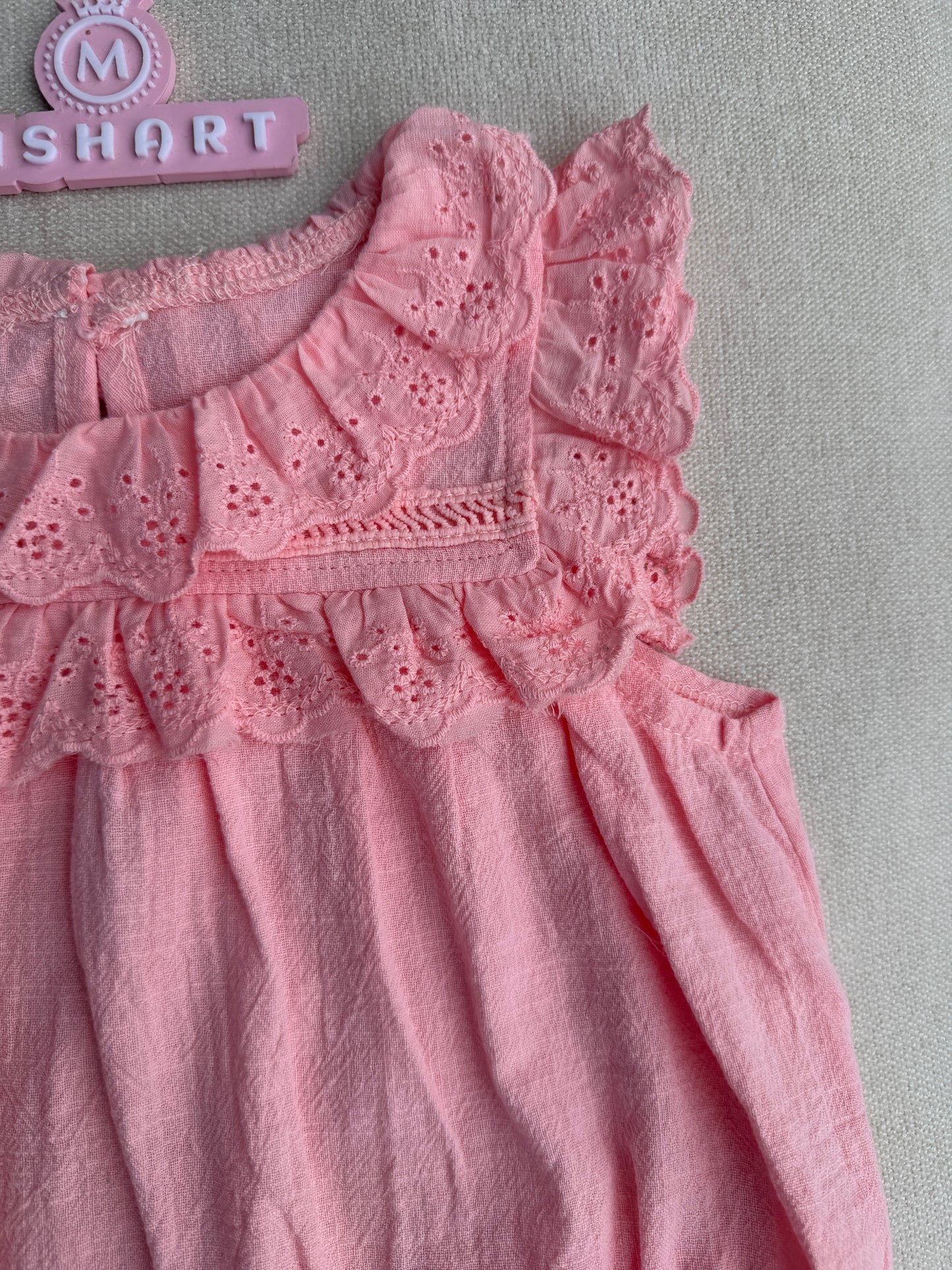 soft Pink Ruffle Baby Romper